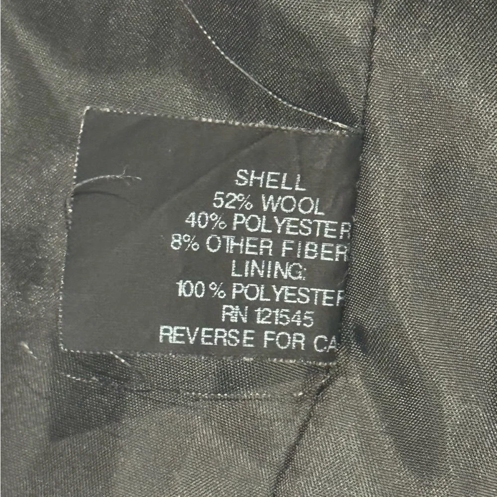 London Fog XL Black‎ Peacoat Wool Blend Double Breasted Coat
